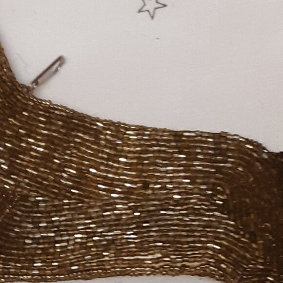 Vintage Gold Light Brown Hand Beaded Dachshund Dog Coin Purse Wallet Rare Unused - Picture 7 of 13